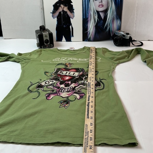 Authentic by Christian Audigier ED HARDY Tattoo love kills slowly Y2K crewneck - Picture 10 of 12